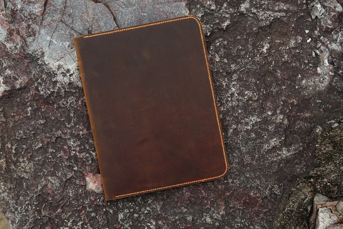 Distressed Leather large legal pad document portfolio writing Etsy