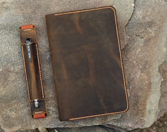 Personalized leather cover for large moleskine notebook , moleskine planner journal leather cover MA505DIS
