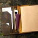 Personalized leather midori travel journal A5 refillable notebook / leather passport boarding pass holder / leather travel organizer NA505TZ 