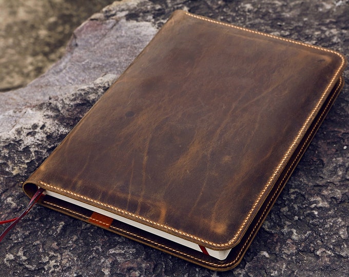 Personalized Leather Cover Case Portfolio for Leuchtturm1917 MASTER