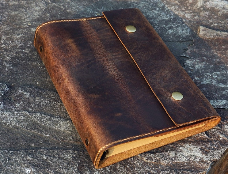 Personalized A5 Leather Journal distressed leather Etsy