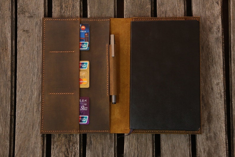 Distressed Leather Cover Portfolio for Larger Size Moleskine Etsy