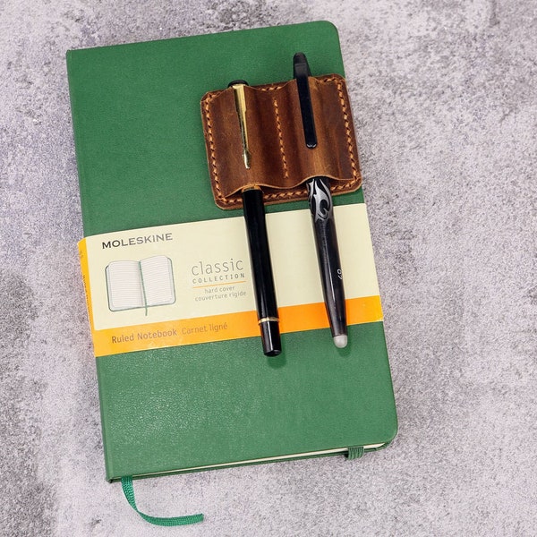 Porte-crayon en cuir personnalisé pour journal de carnet, clip porte-crayon pour carnet de notes W09-LDPH
