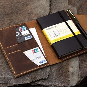 leren moleskine portemonnee leren moleskine pocket cover voor moleskine classic notebook cahier journal POCKET 3,5 x 5,5 inch MA605EPC