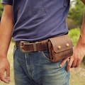 Foldable Foraging Dump Pouch, Full Grain Leather Waxed Canvas Belt Bag, Bushcraft Gathering Pouch, Camping Hiking Forager Gift U10-LXFP