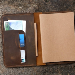 Vintage Leather A5 Journal Writing Notebook /  leather refillable travel diary A5 insert / Personalized 5x8 A5 leather organizer NBA505T