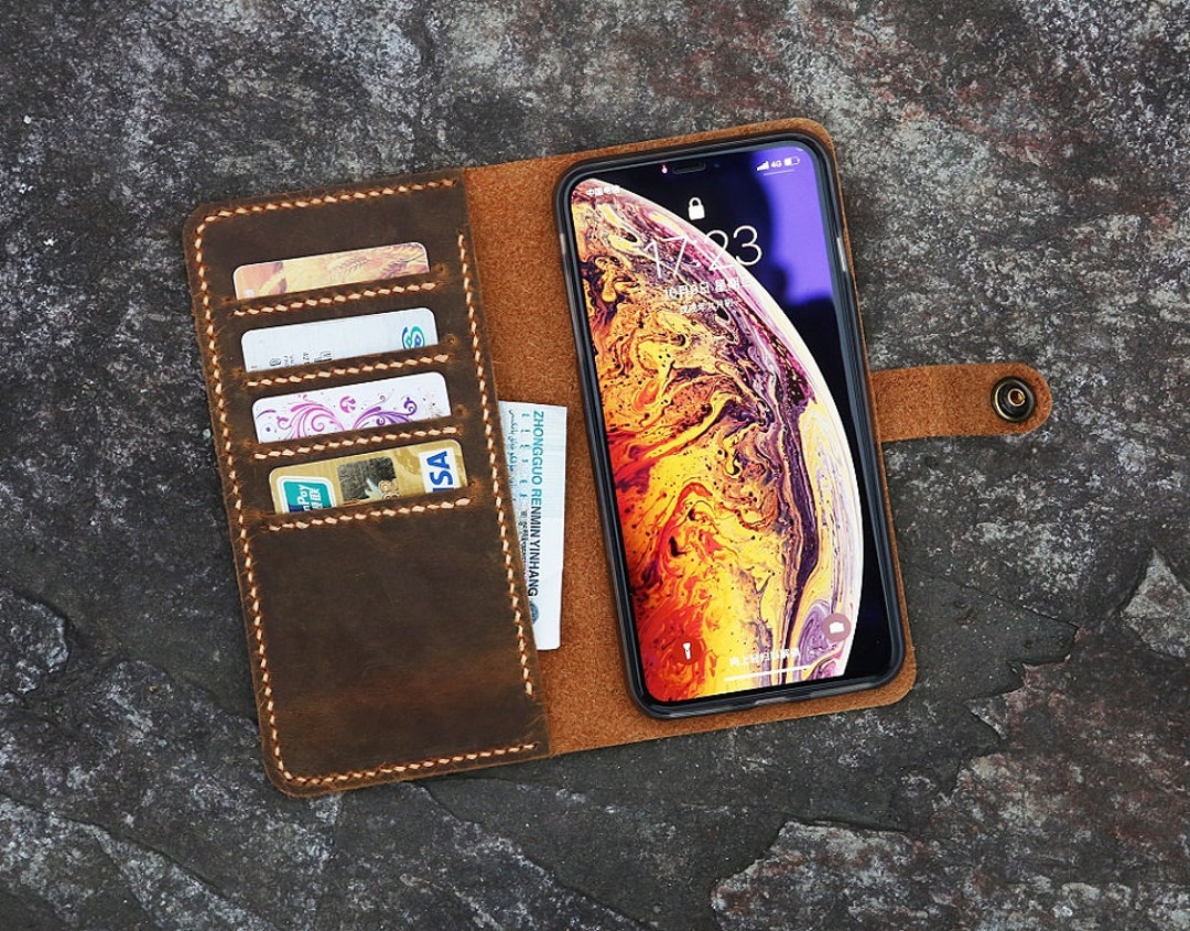 For Iphone 14 Plus 13 12 11 Pro Max Wallet Case With Card Holder, Pu  Leather Case With Ring Stand Detachable Wrist Strap - Temu France