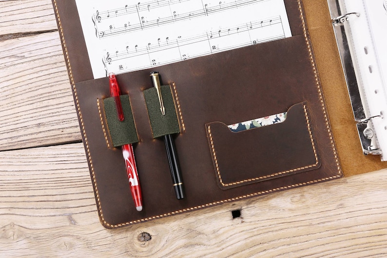 Personalized Vintage Leather Sheet Music Organizer Binder Etsy