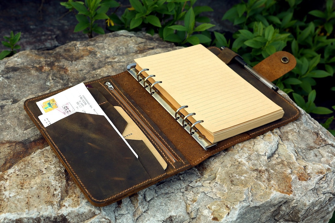 Vintage A5 Größe Leder Organizer Agenda / Nachfüllbar Echtes - Etsy.de