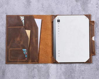 Gepersonaliseerde lederen opmerkelijke 2 hoes met penhouder, opmerkelijke 2 tablet hoes, opmerkelijke 2 folio organizer, N03-LRMB05U