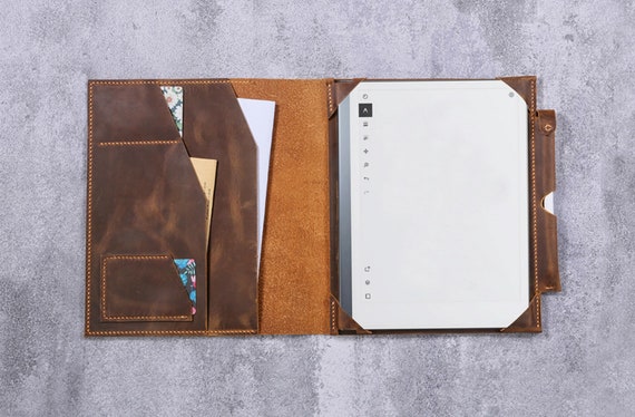Personalized Leather Folio Case With Pen Holder for Remarkable 2