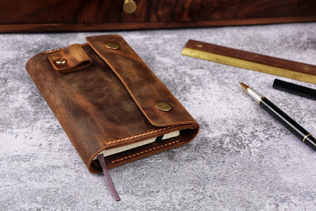 Notepad Wallet Vintage Distressed Leather Cover Wallet for 3.5