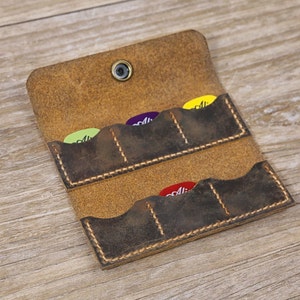 Personalized guitar picks leather case custom guitar pick holder unique gifts for the guitar player guitarist GPC05DL