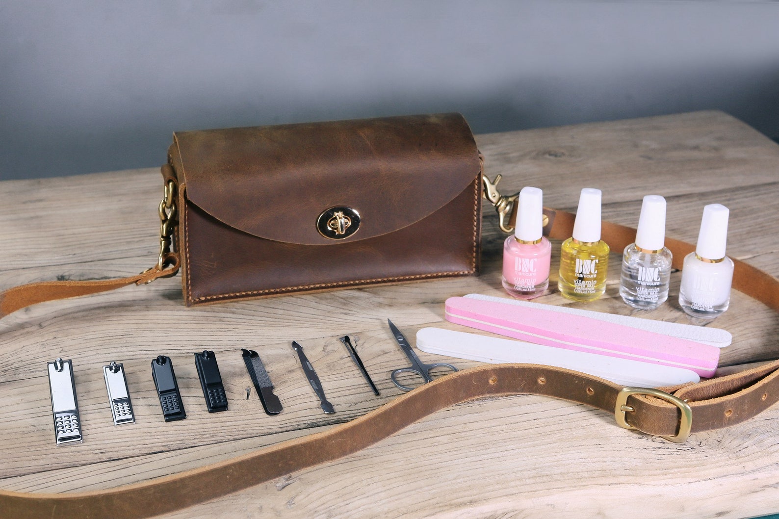 Personalized Leather Nail Polish Organizer Bag Nail Polish Etsy