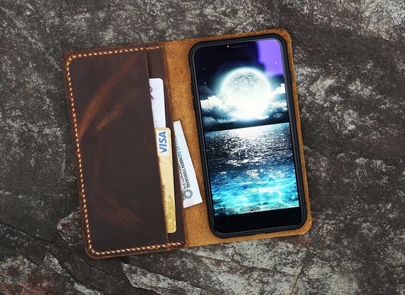 For iPhone 15 14 13 12 11 Pro Max Plus Leather Wallet Case