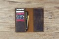 Personalized leather checkbook covers with pen holder , custom checkbook wallet holder , leather wallet with checkbook holder - L05CBC