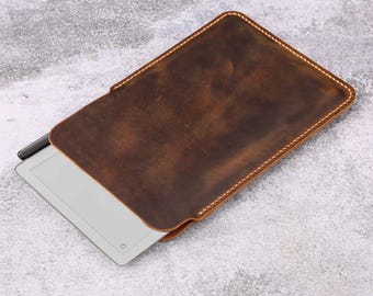 Minimalist leather sleeve case for remarkable paper pro move, Genuine leather protective sleeve case for remarkable paper pro move