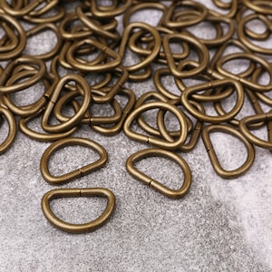 Antique Solid Brass D-Ring - 25mm Vintage Style Brass Hardware for DIY Leather Crafts , Leather Craft Supplies for Bags H11-BWD25 image 3