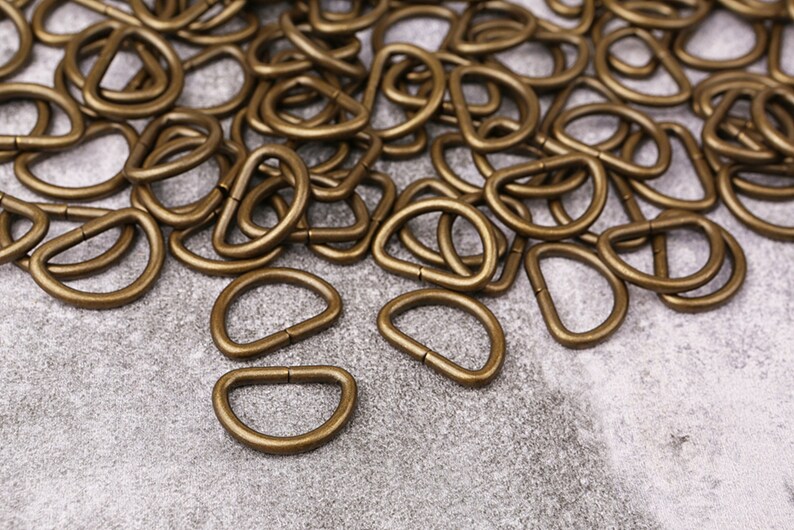 Antique Solid Brass D-Ring - 25mm Vintage Style Brass Hardware for DIY Leather Crafts , Leather Craft Supplies for Bags H11-BWD25 image 3
