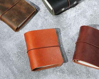 Real leather mini 3 ring binder , leather small mini journal , leather mini composition notebooks X11-LMX3B