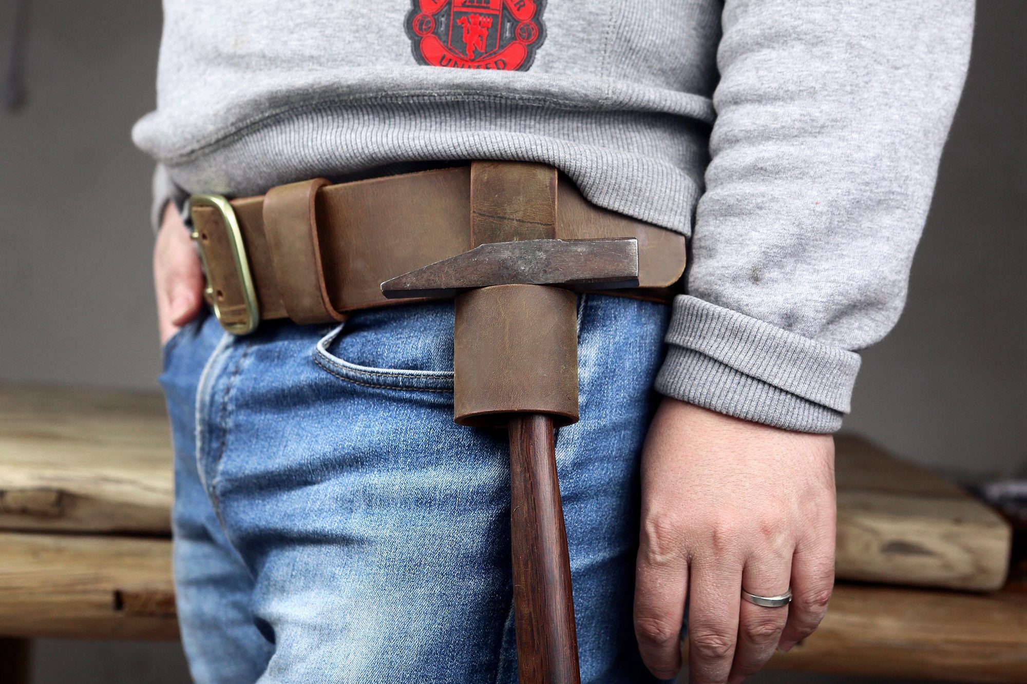 Distressed Leather Tool Belt Holster Heavy Duty Full Grain Etsy