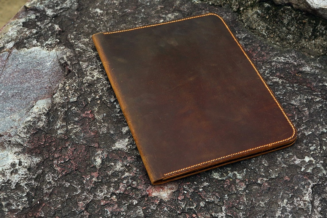 Distressed Leather large legal pad document portfolio writing Etsy