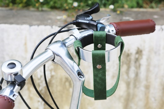 Porte-bouteille deau de vélo en cuir bleu vert , porte-gobelet pour vélo ,  porte-boisson de vélo , accessoires de vélo X08-LBWH -  France