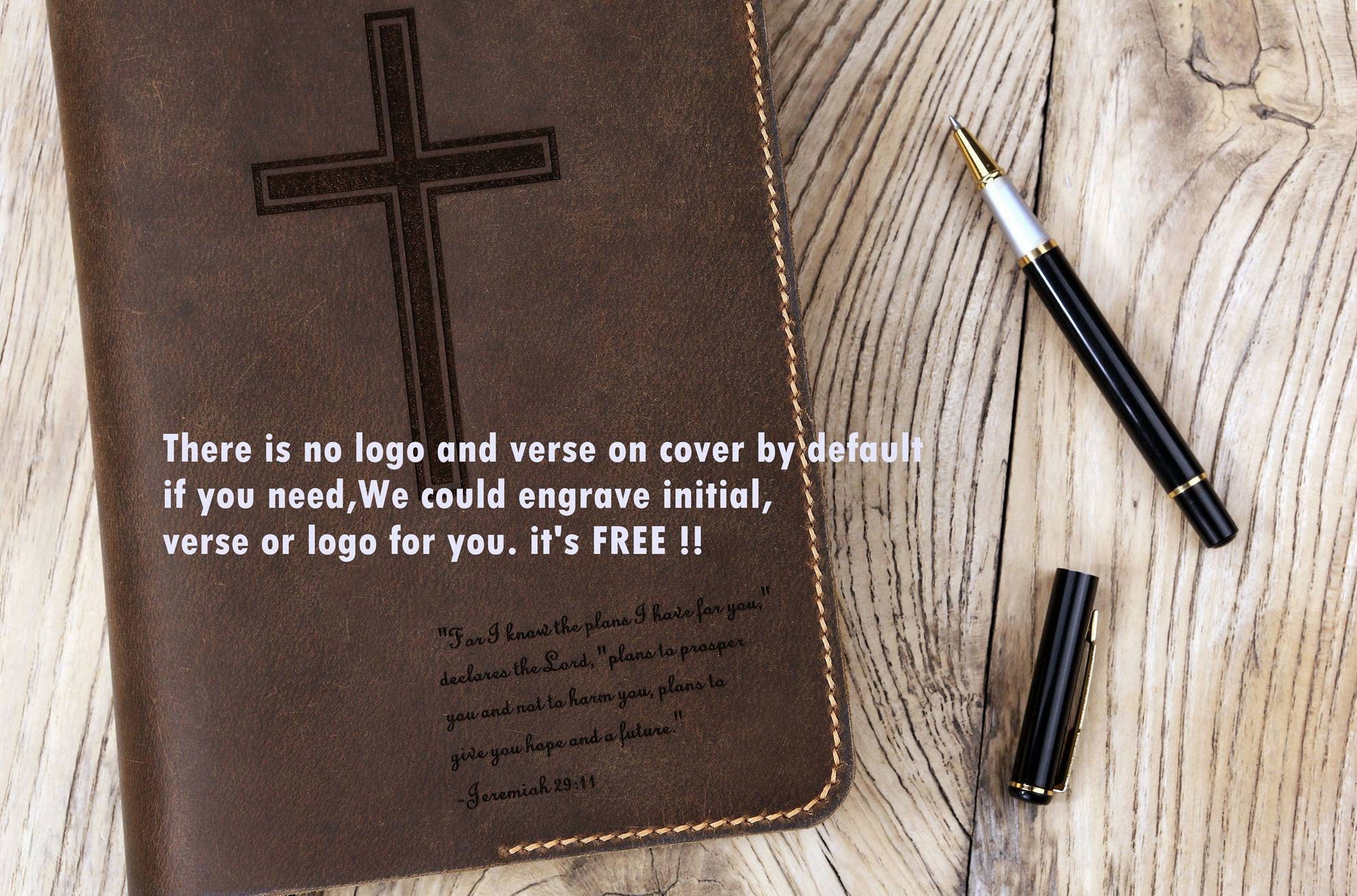 Personalized Leather cover for bible KJV , Custom leather holy bible book case cover christian gifts for men women Z04-LBBC05S