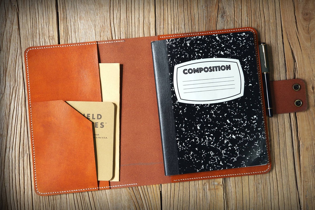 Brown Vegetable Tanned Leather Composition Notebook Book Cover Case ...