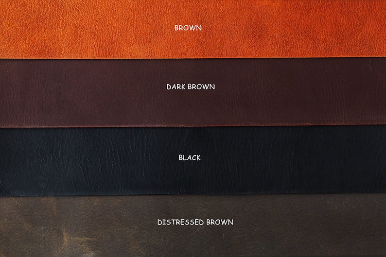 Personalized full grain leather desk pad blotter black Etsy