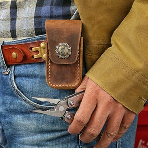 Genuine leather multitool sheath for leatherman Wave Surge Signal, leatherman belt pouch, leatherman tool pouch holster V10-L05LMP