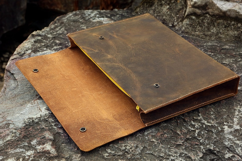 Personalized Vintage Leather Document Holder Case Folder A4 / Etsy