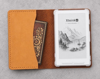 Leather Case For Xteink X4 X3, Handmade Full Grain Leather E Reader Cover, Minimalist Folio Sleeve, Reading Gift T07-LXC