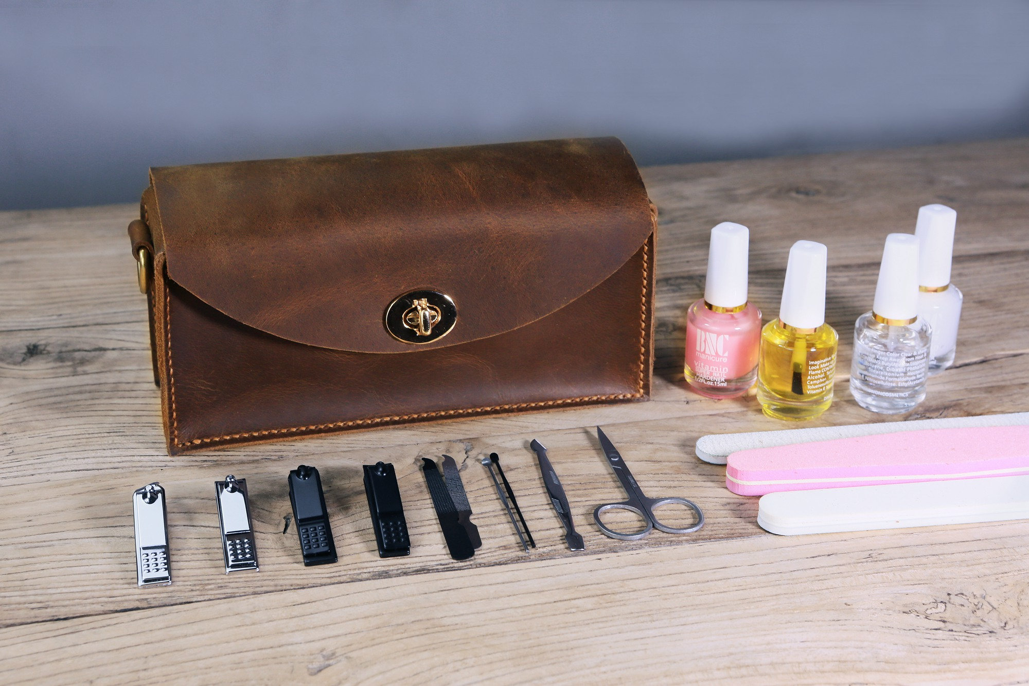 福袋 セール Personalized Leather Nail Polish Organizer Bag , Nail Polish ToolOrganizers