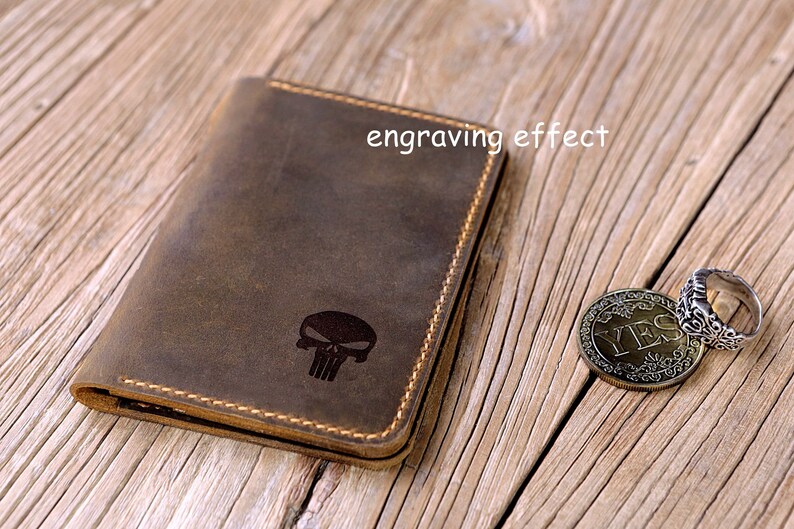 Hand Stitched Personalized leather passport card case / Etsy