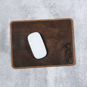 Tappetino per mouse in pelle personalizzato, tappetino per mouse di grandi dimensioni in pelle nera e marrone personalizzato con retro antiscivolo X10-LMP35XS