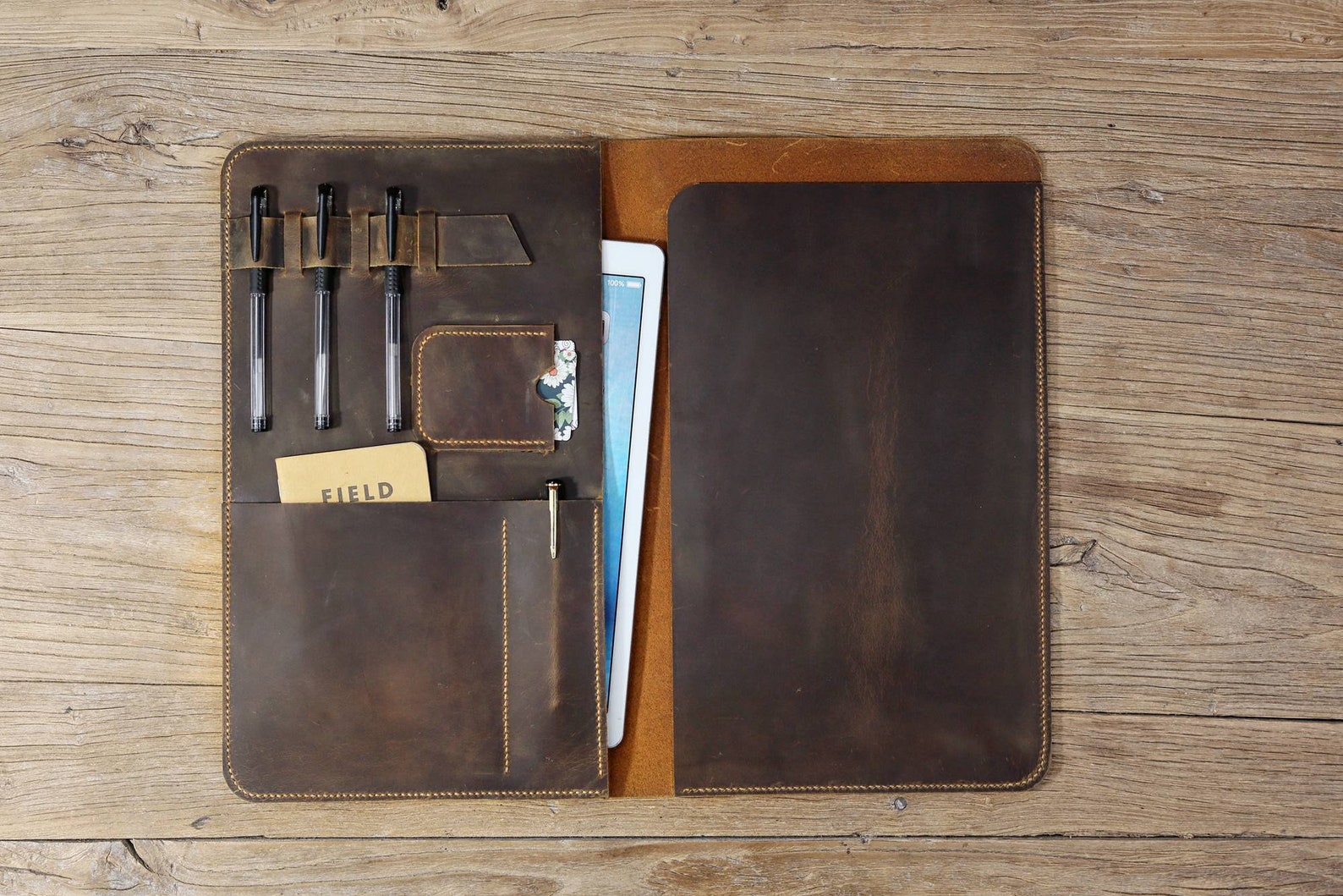 Leather Legal Pad Portfolio / Personalized Leather Legal Size Etsy