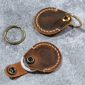 Custodia in pelle personalizzata AirTag, portachiavi vintage in pelle AirTag, accessori portachiavi Apple AirTag Z08-LATCXS