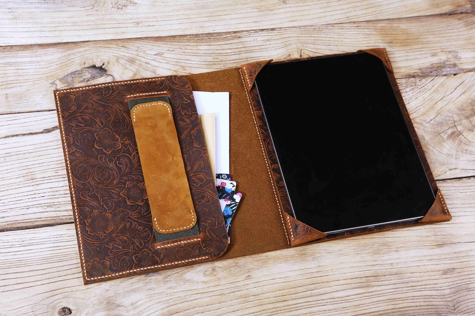 Tooled leather remarkable 2 tablet case all embossing Etsy