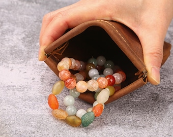 Personalized Leather Rosary Pouch, First Communion Gift, Confirmation Gift, Easter Gift, Prayer Beads Case U11-LRP