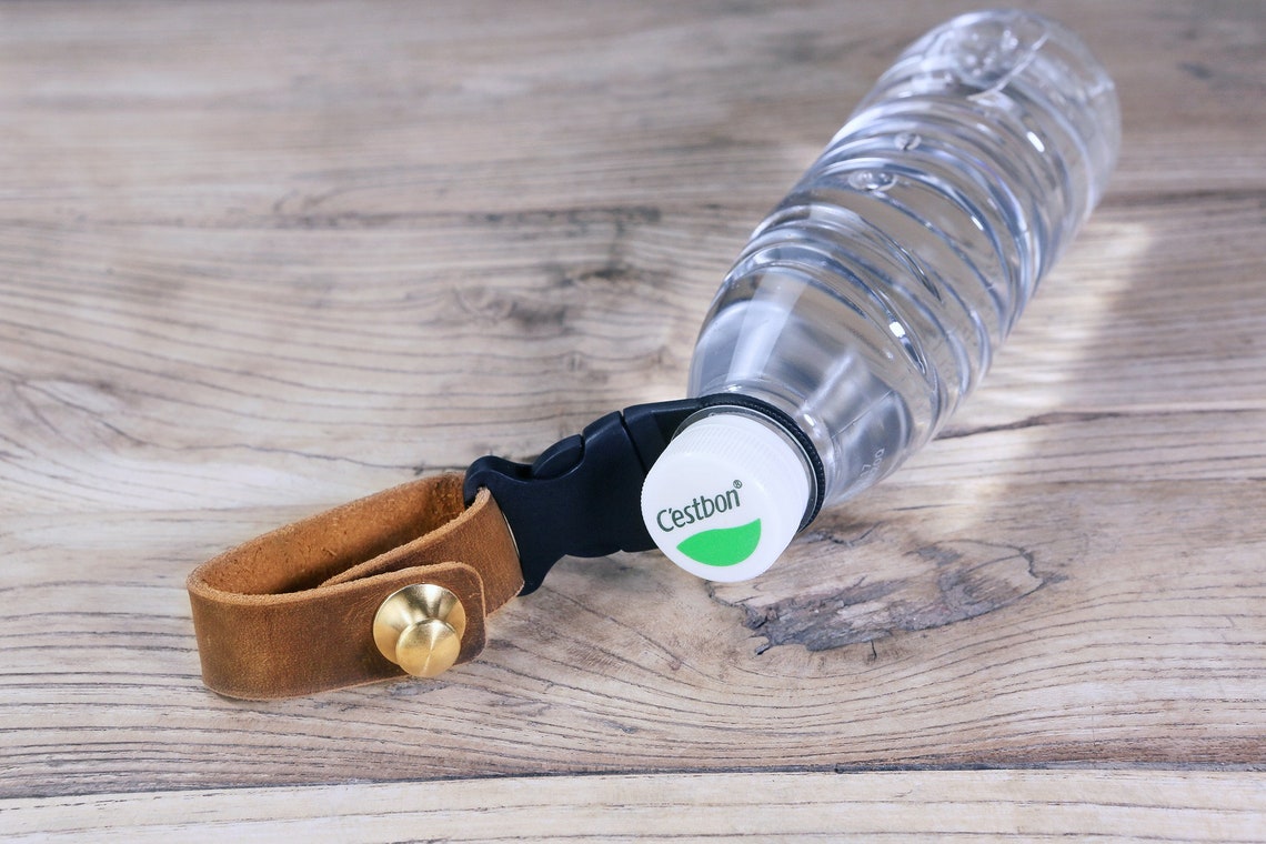 Vintage Leather Water Bottle Holder Belt Carrier for Walking Etsy