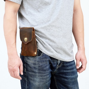 Étui pour téléphone portable en cuir vieilli , Étui pour téléphone ceinture vertical , Étui ceinture en cuir pour téléphone , Étui pour téléphone avec passant de ceinture X09-LVPH
