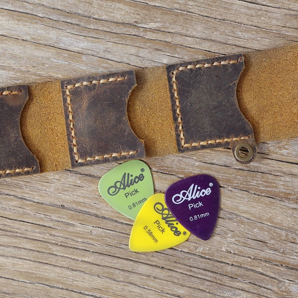 Leather Guitar Pick Holder Etsy