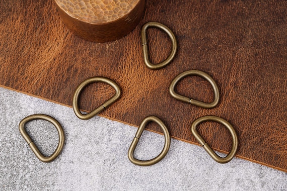 Antique Solid Brass D-Ring - 25mm Vintage Style Brass Hardware for DIY Leather Crafts ,  Leather Craft Supplies for Bags H11-BWD25