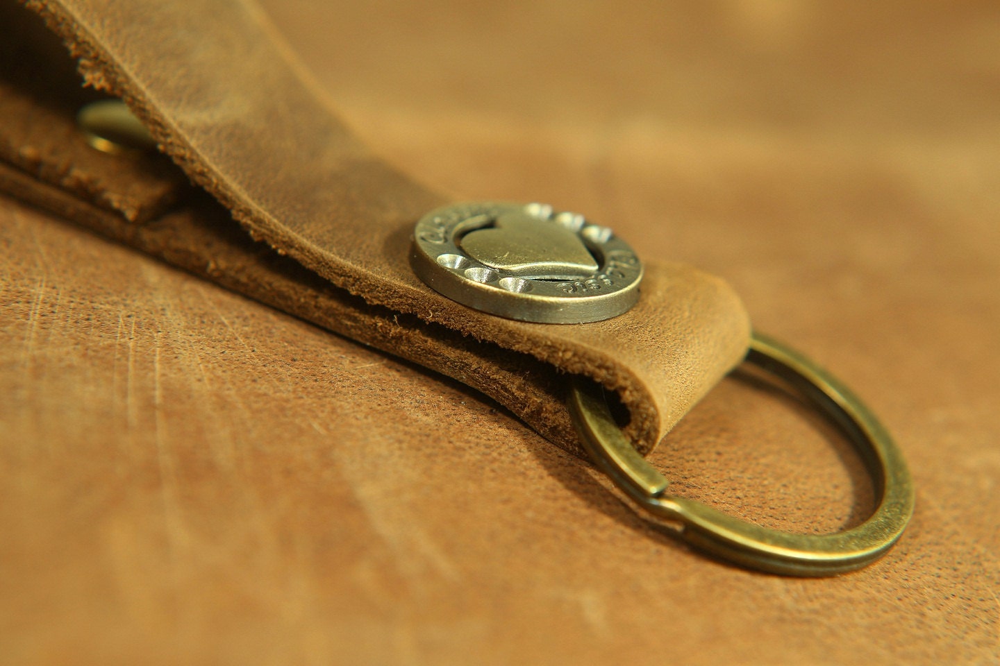 Men Women Retro Brown Distressed Leather Keyrings Ring Key Fob - Etsy