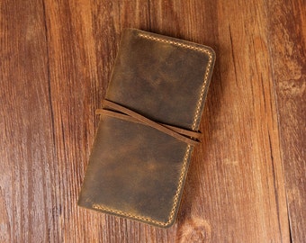 Personalized leather iPhone 17 16 Pro Max wallet Case / Vintage distressed genuine leather iPhone 17e 16e Wallet case - IP005WS