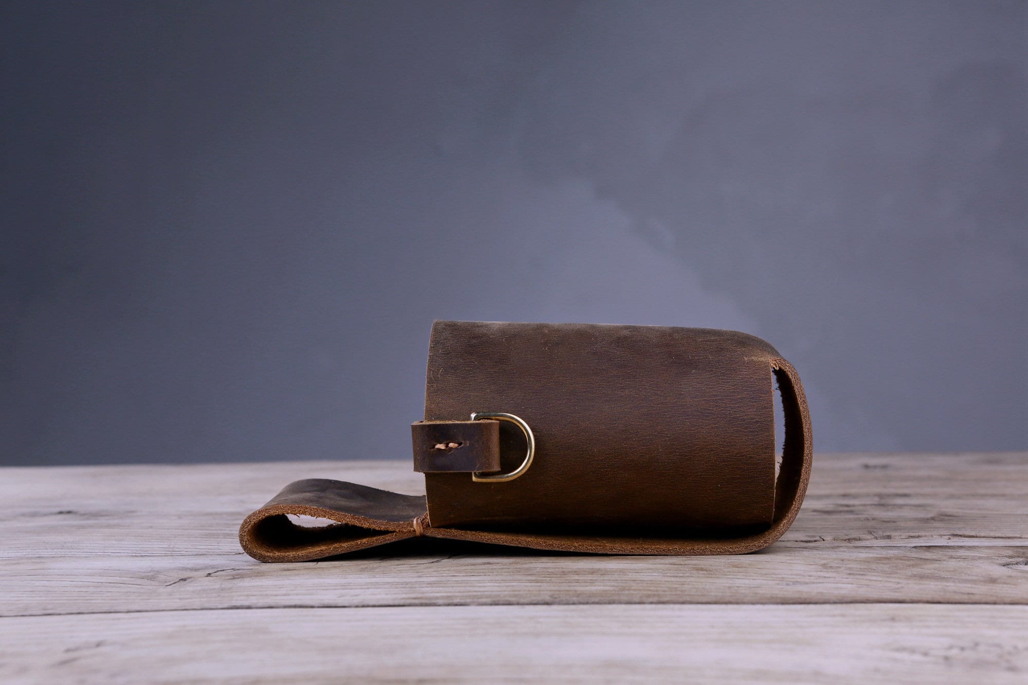 Personalized thick full grain leather beer holster , distressed leather cowboy holster bottle belt holder - Z07-L05BRH