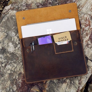 Personalized Distressed Leather Microsoft Surface Pro 9 8 7 6 - Etsy
