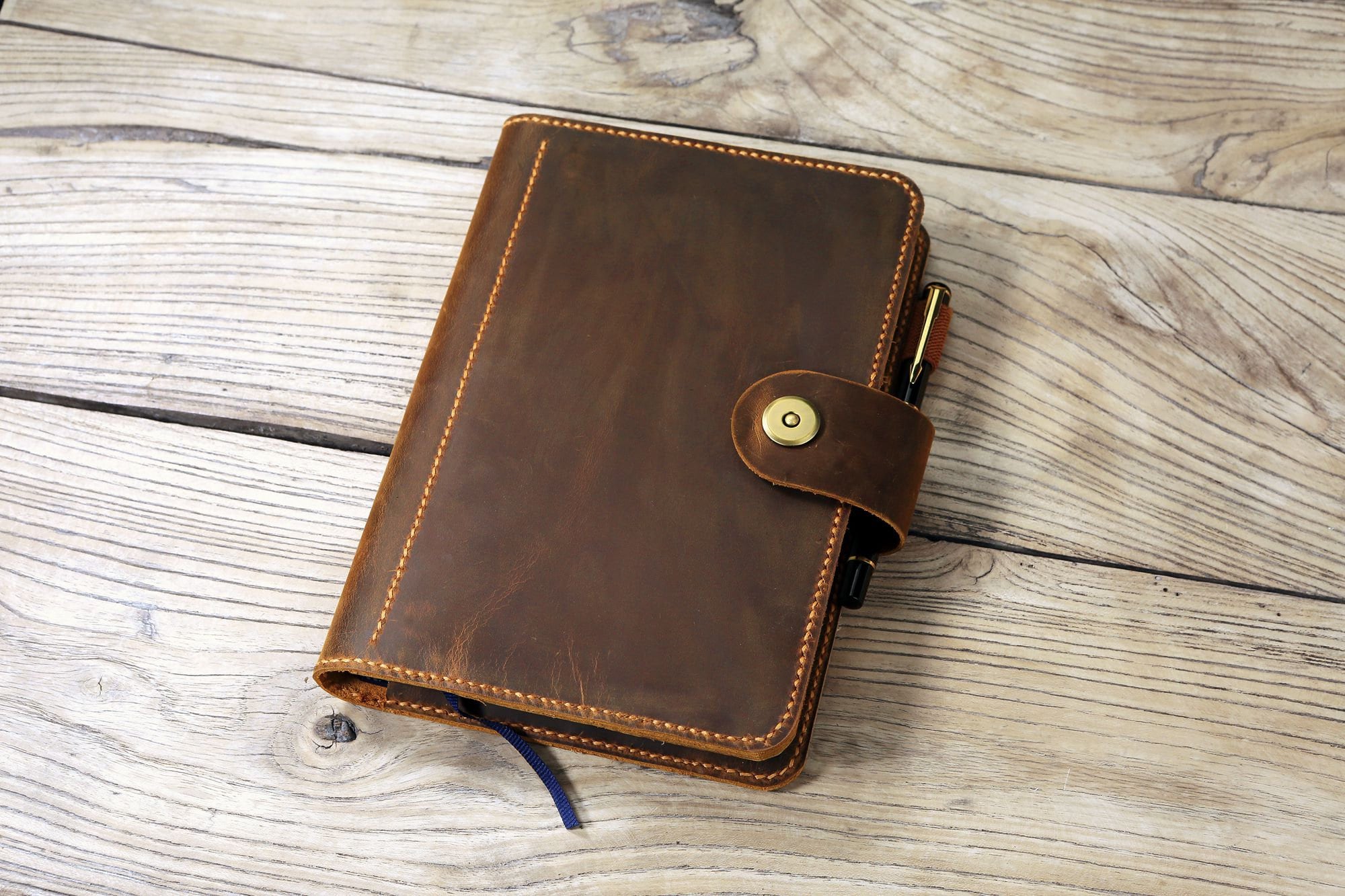 Personalized Leather Notebook Cover Full Grain Leather Etsy
