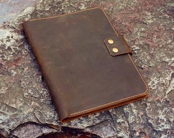 Personalized vintage leather notepad holder for TOPS legal pad writing pads / leather 8.5 x 11.75 letter size Work portfolio NLZ05TC